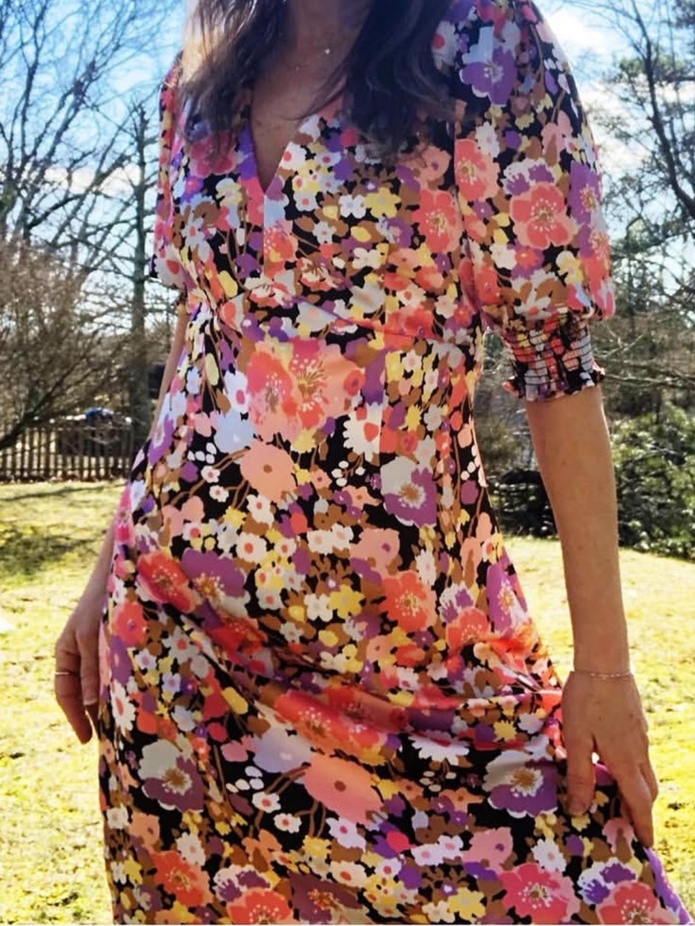 RAILS - ROMA GARDENIA Mini Floral Dress Size S Like New
